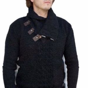 Deca Prio USA Men’s Black Sweater with 3 Buckles